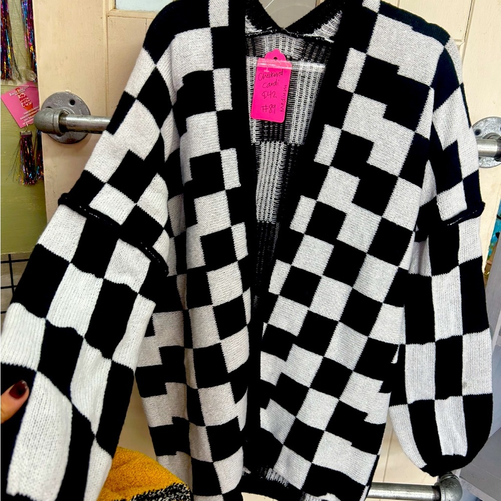 Checkered cardigan